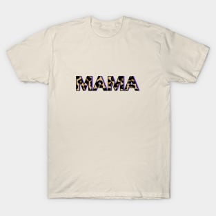 Mama, Typography, Leopard T-Shirt